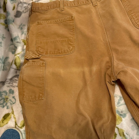 Carhartt original dungarees tan canvas utility pants 44 X 32 big & tall - Picture 7 of 8